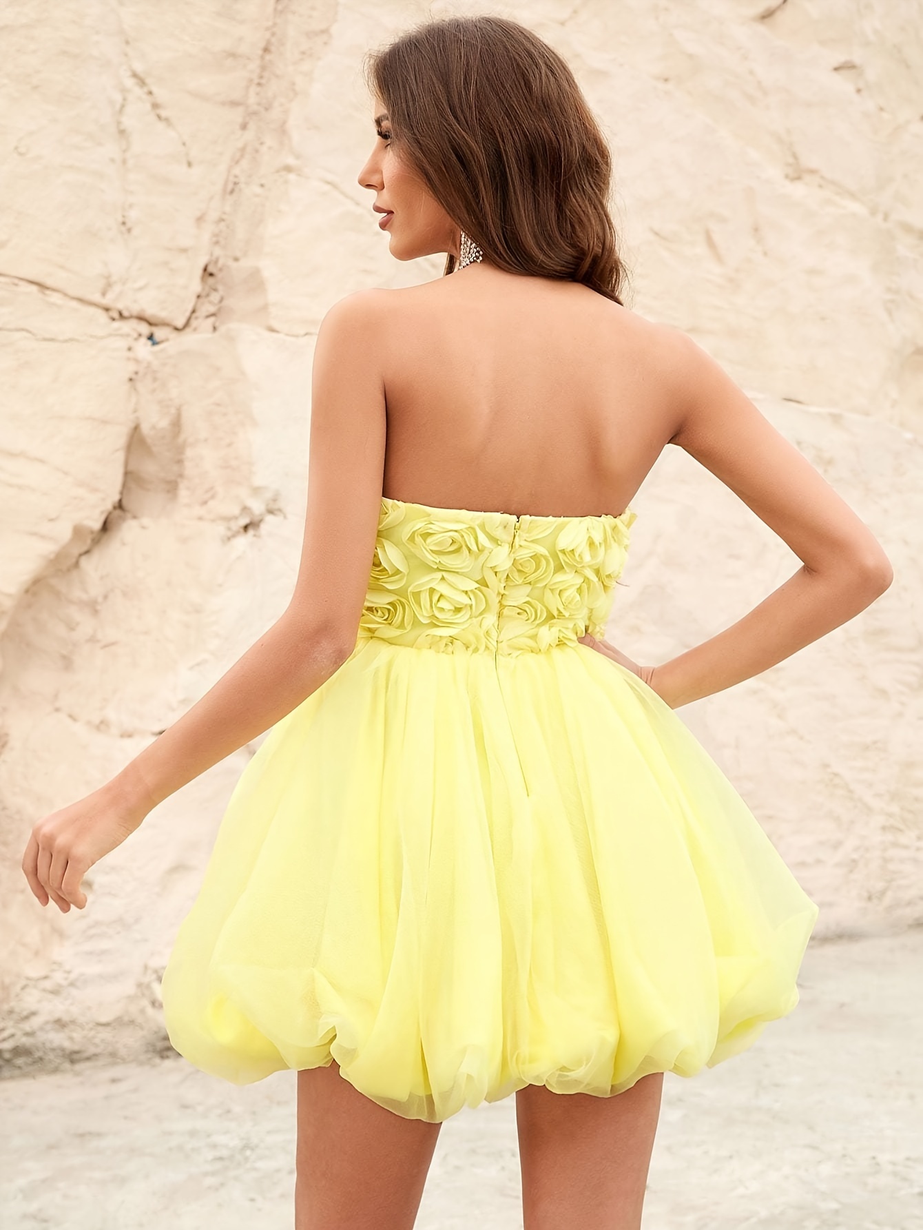 yellow cocktail dress tube