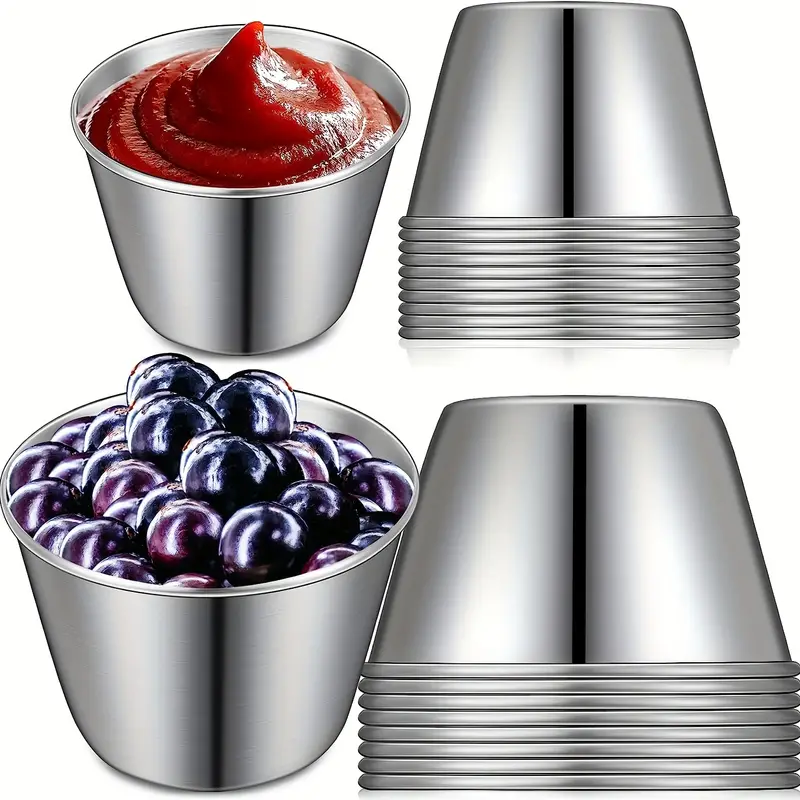 12pcs Small Cake Cup, Sauce Cups, Ramekin Dipping Sauce Cup, Commercial  Grade Individual Round Condiment Cups