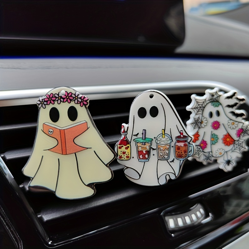 Cute Halloween Skeleton Decorations Car Scent Air Fresheners Vent Clips For  Women Men Teens, Sugar Skull Decor Car Perfume Interior Accessories Orname