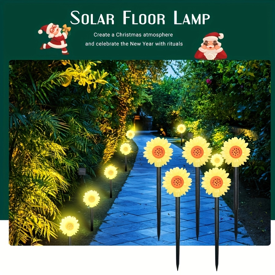 Paquete de 2 lámparas solares de 63 pulgadas para exteriores, lámpara de  pie de aluminio, luces solares impermeables para jardín, camino, patio