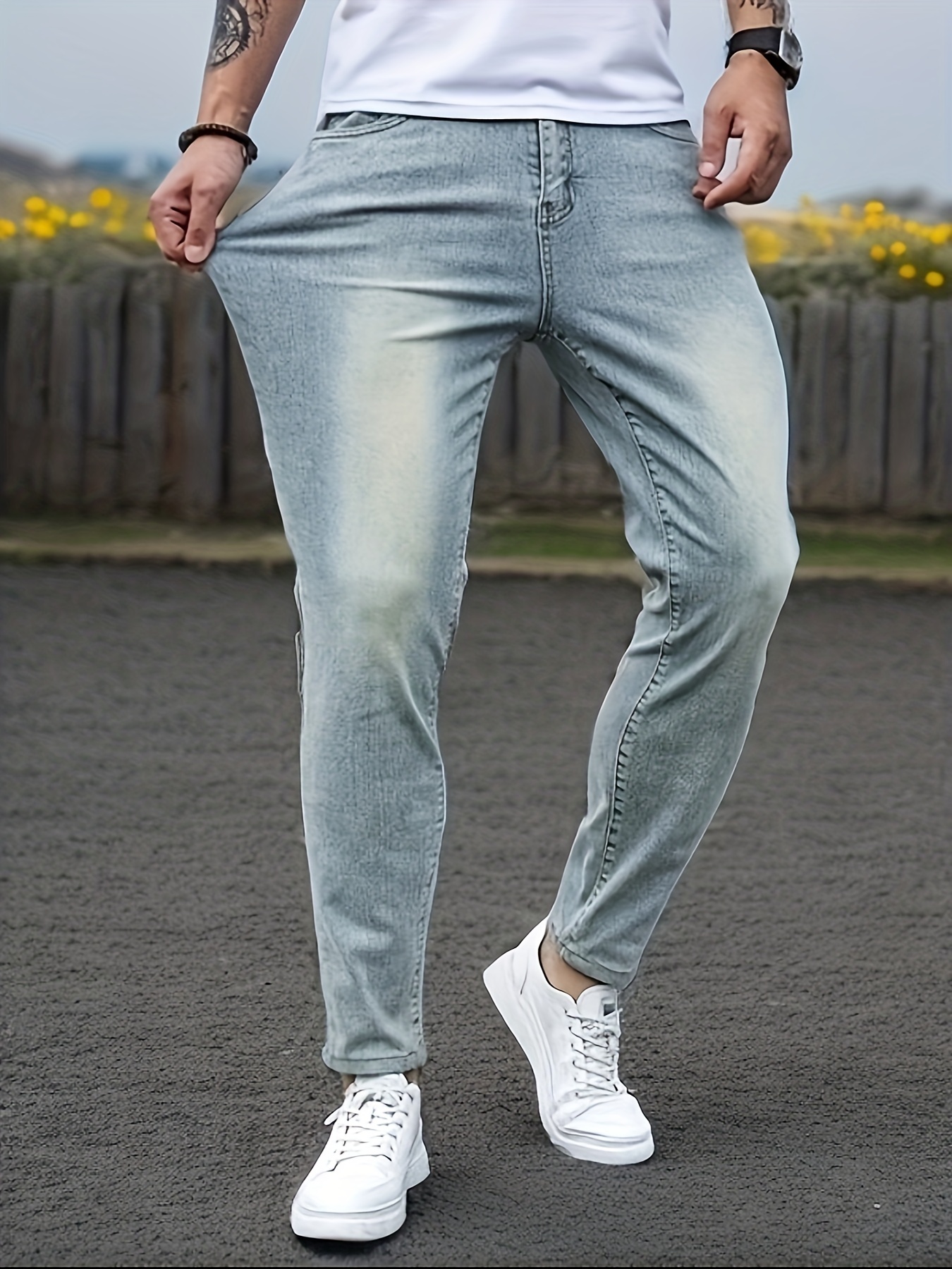 Grey Jeans Men - Temu
