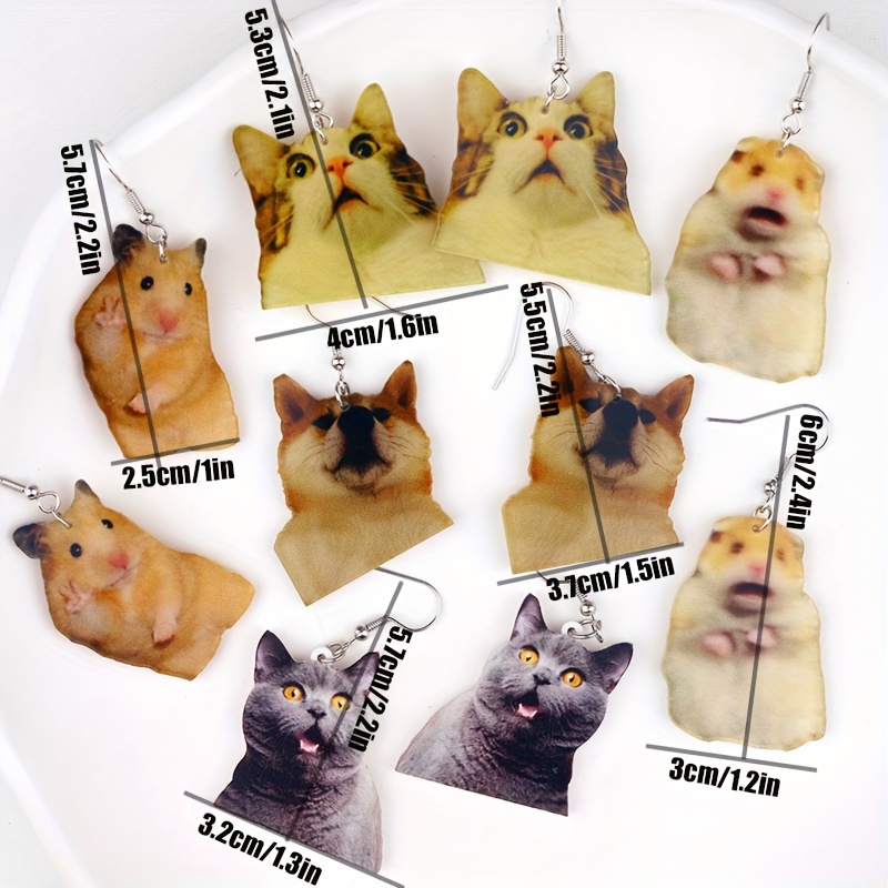  Acrylic Drop Cute Cat Animal Drop Dangle Earrings Pets Funny  Colorful Lovely Gift For Girl Women Halloween Jewelry Gifts (A): Clothing,  Shoes & Jewelry