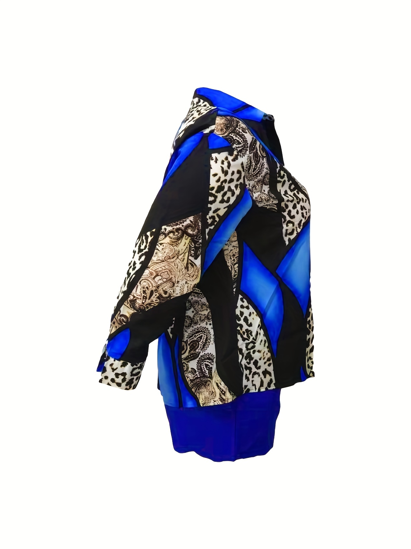 Plus Size Casual Outfits Set Women's Plus Colorblock Leopard - Temu