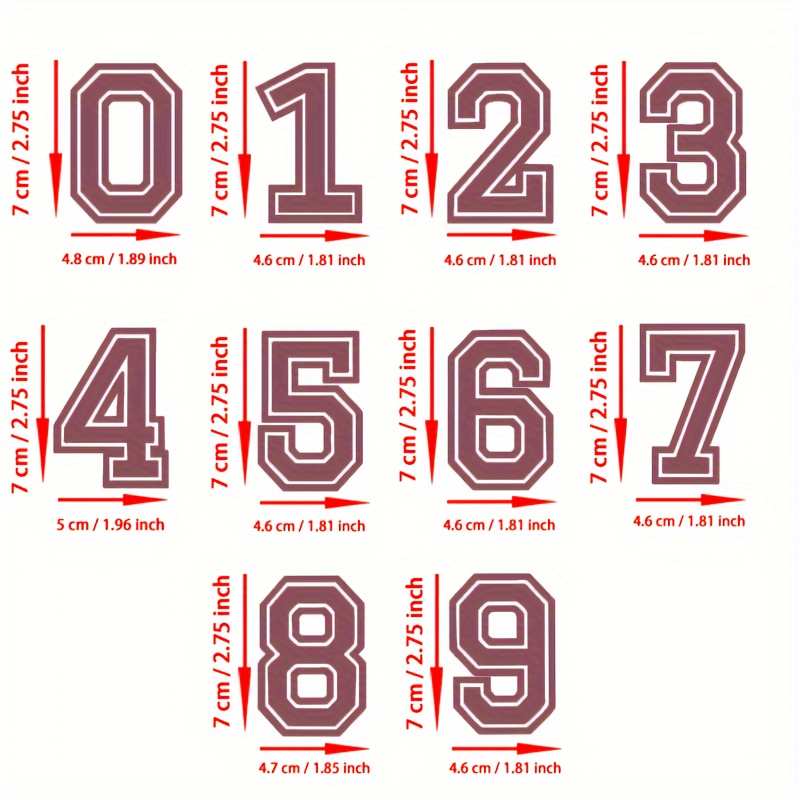 Numbers 0 To 9 Numbers Iron On Transfer Sticker Heat Pressed - Temu