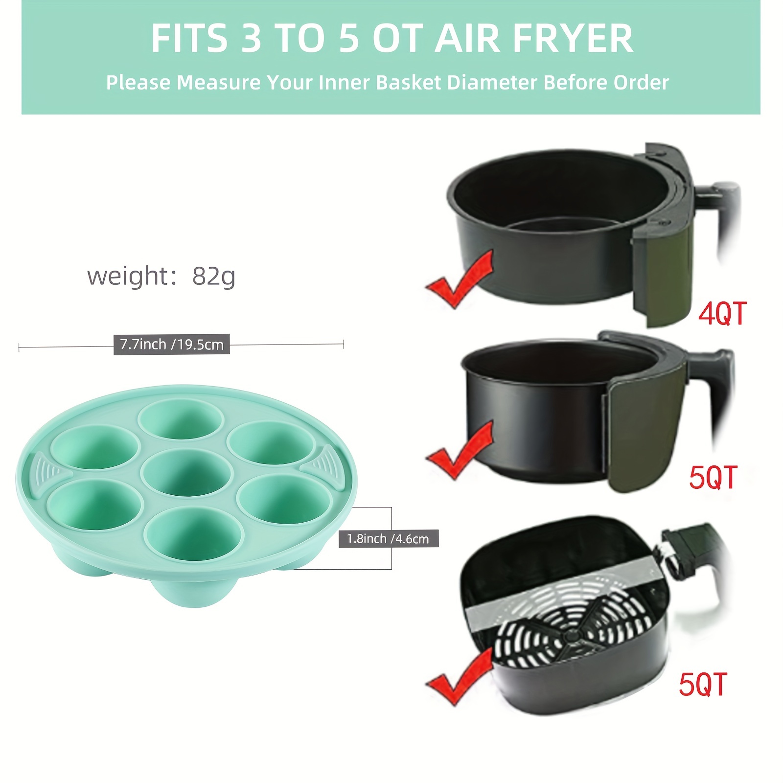 Silicone Egg Bites/Cupcake Mold for Air Fryer or Pressure Cooker