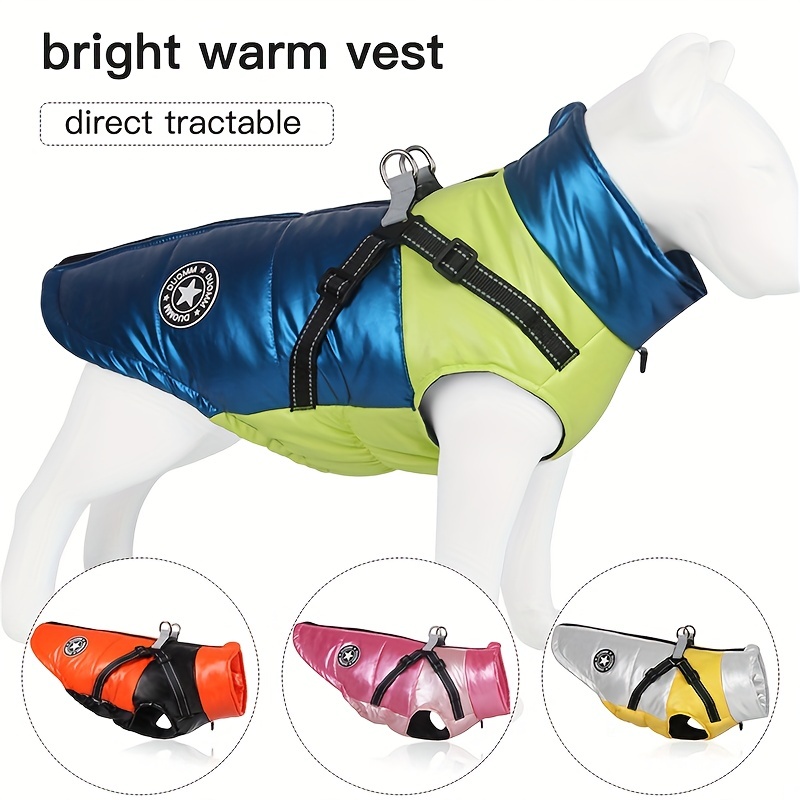 Dog Apparel Pet Vest Thermal Coat Waterproof Windproof Comfortable  Reflective Dogs Cloth For Autumn Winter Warm 4 Colors Jacket