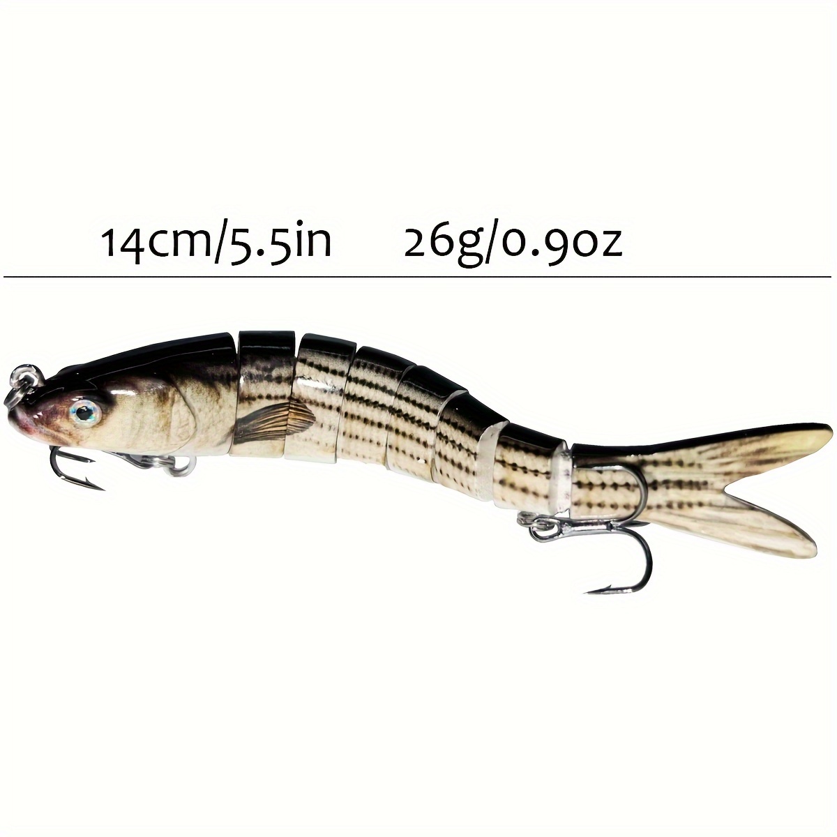 3pcs Fish Lures for Bass Trout Segmented Multi Jointed Swimbaits