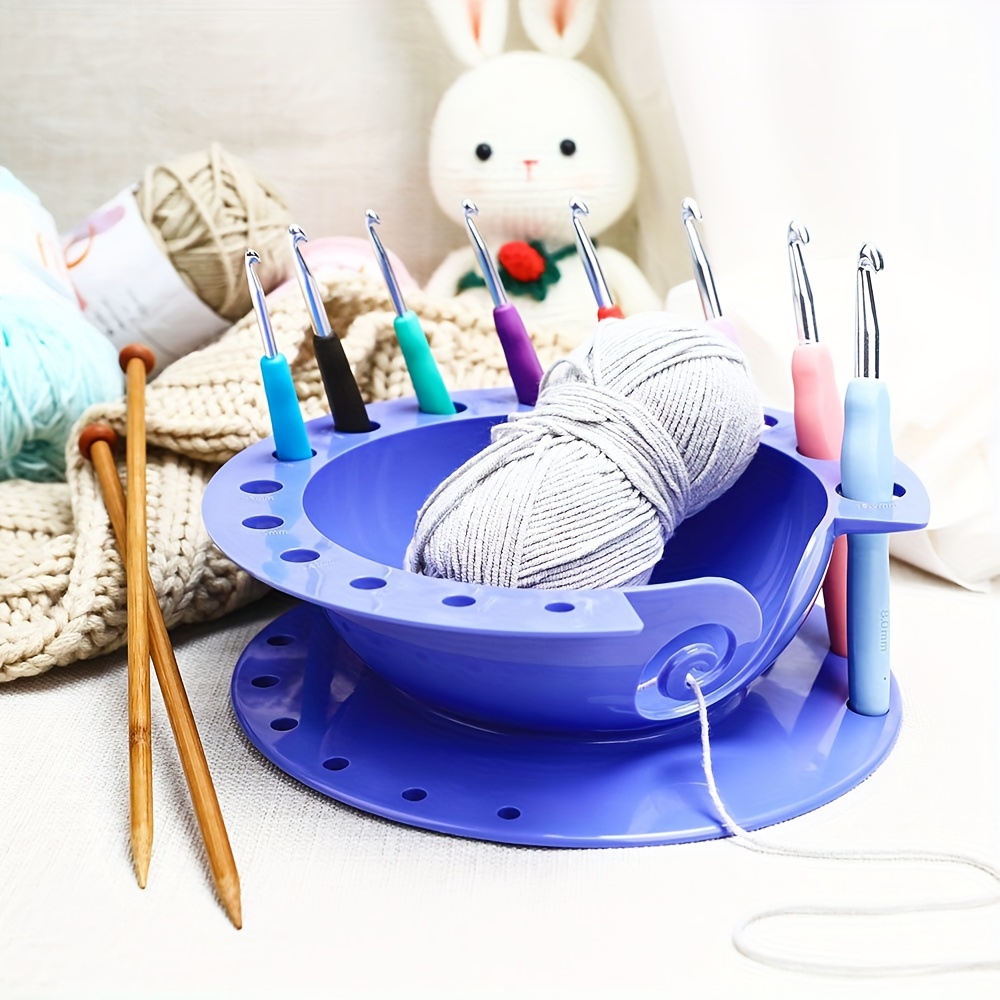 Yarn Bowl With Crafting Hole, Knitting Crochet Tools, Wool Rack Organizer,  Knitted Storage Basket, Plastic Yarn Bowls For Crocheting With Holes,  Preventing Slipping And , Knitting Bowl Mothers Day Gift For Knitting