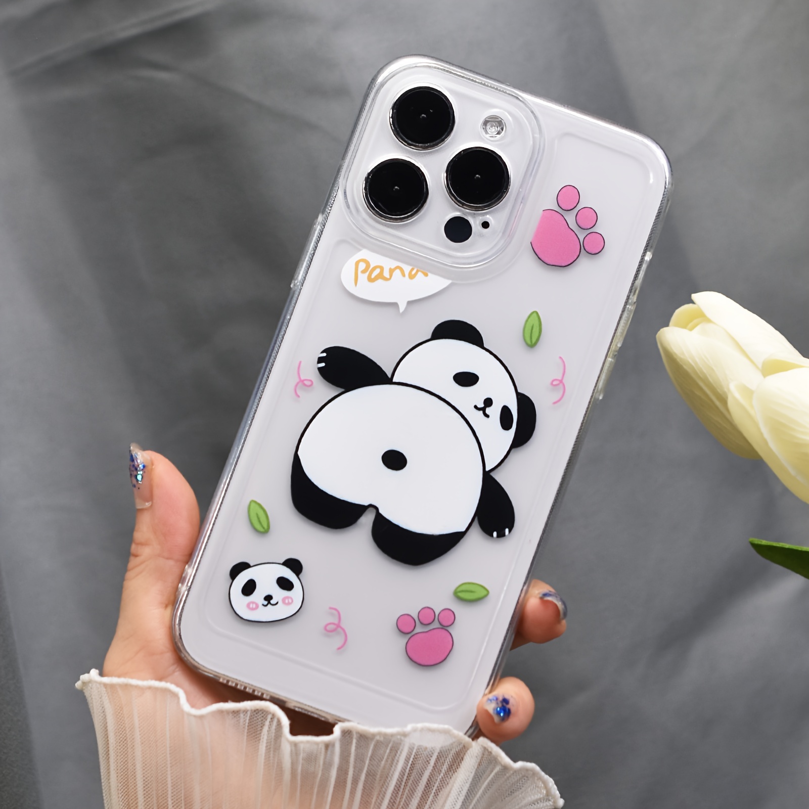 Panda Digital Funda Antigolpe Interior Transparente Con Cuerda Para iPhone  15