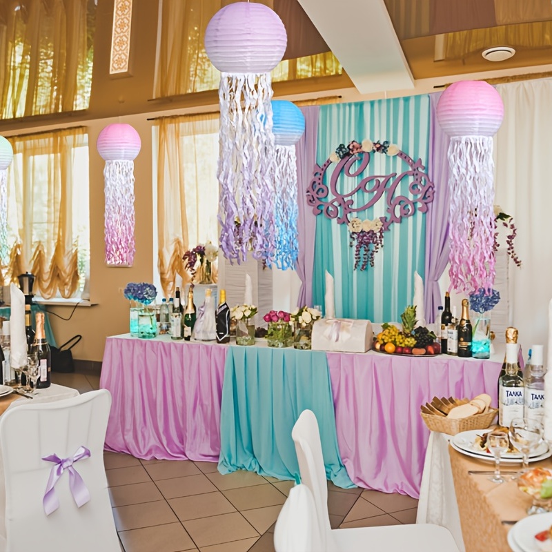 4pcs, Jellyfish Paper Lanterns (10''), Hanging Lantern, Wedding Decor,  Mermaid Decor, Baby Showers Decor, Home Decoration, Birthday Party  Decorations