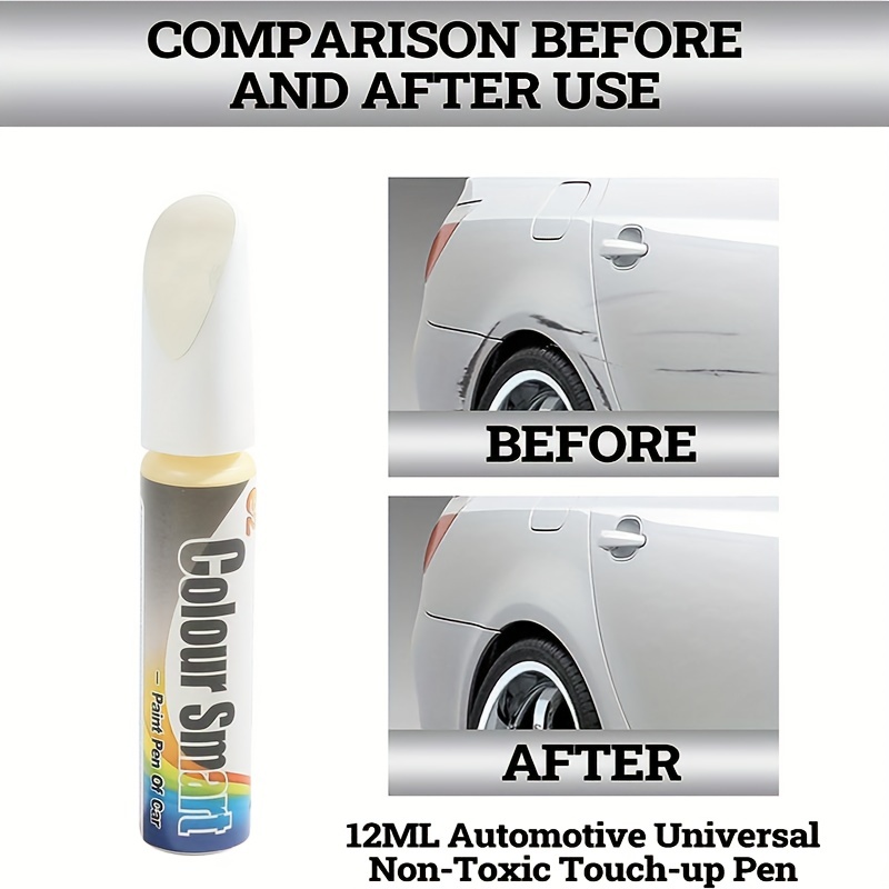 Pintura blanca de retoque para automóviles, removedor de arañazos rápido y  fácil para arañazos profundos, reparación de arañazos de pintura de