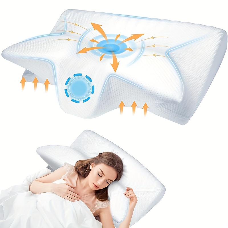 Cervical Memory Foam Contour Pillow For Neck And Shoulder - Temu