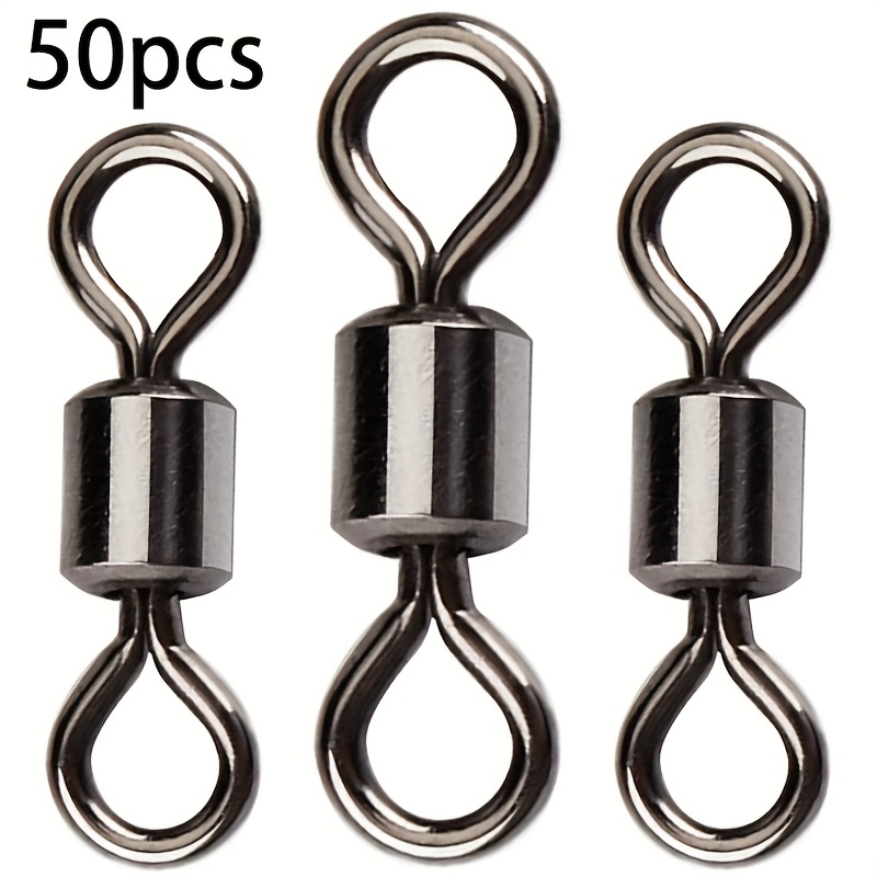 50pcs Premium Fishing Barrel Swivels with Rolling Bearing Snap Connector  for Superior Saltwater and Freshwater Fishing Performance
