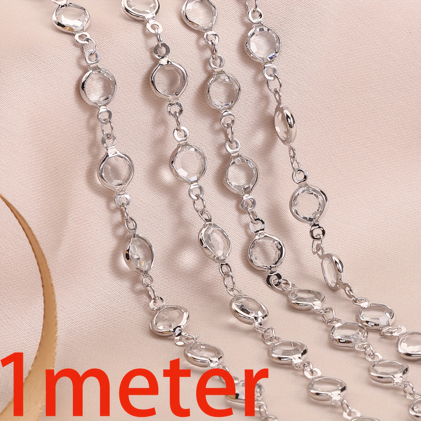 1 Meter Stainless Steel Oval Bead Chain Color Preservation - Temu