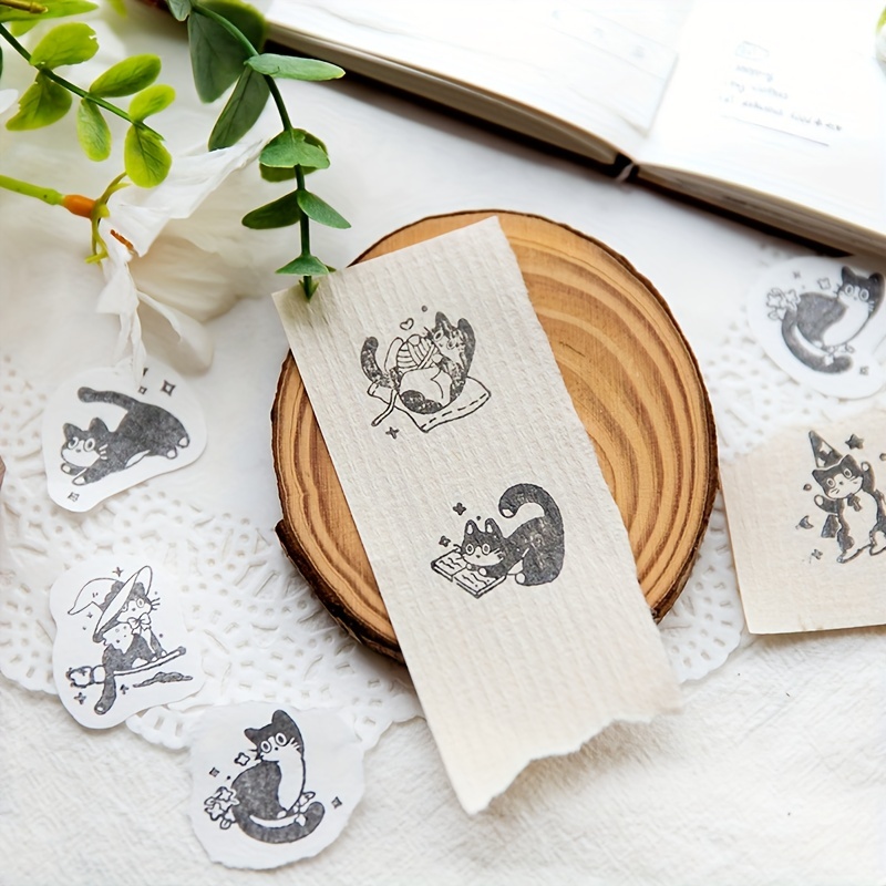 Adorable Little Black Cat Wooden Rubber Stamp Perfect Diy - Temu