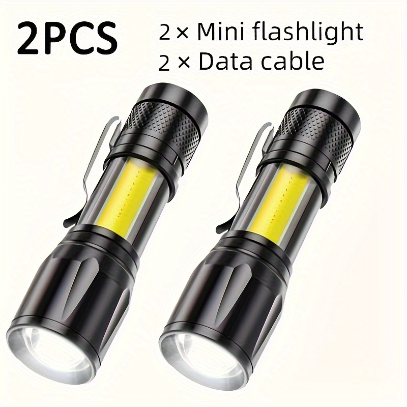 Multipurpose Led Flashlight, 12 Led Beads Usb Rechargeable Torch,  Waterproof Hand Lamp With Cob Light For Camping Hiking Walking Repair Work  Emergency Lighting - Temu