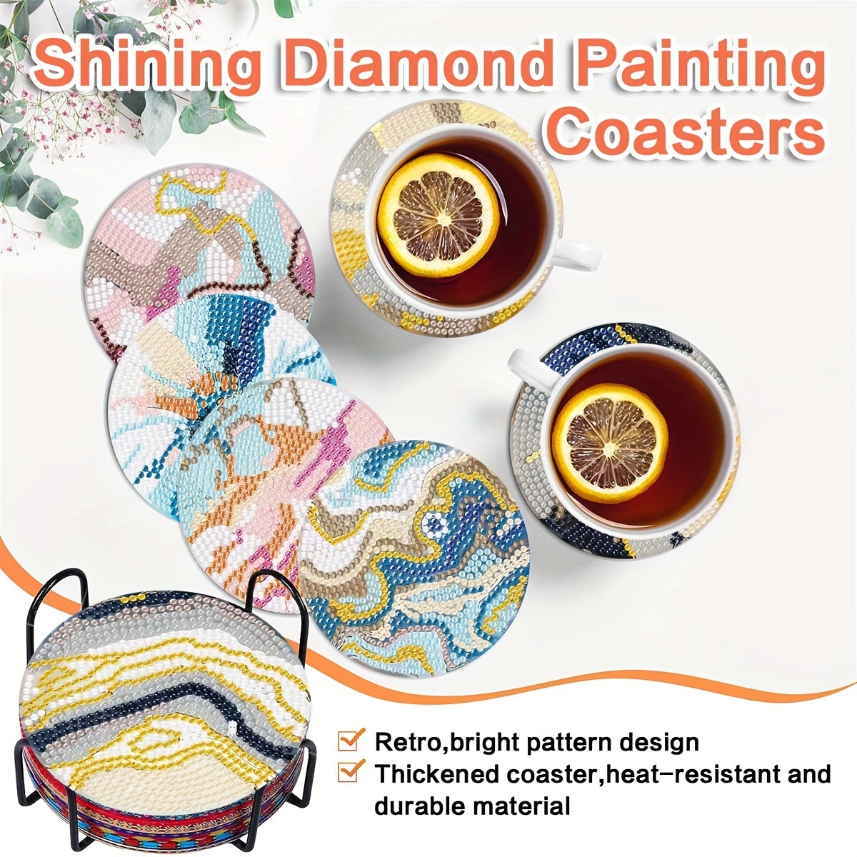 Diamond Painting Coaster With Holder, Abstract Marble Landscape Diamond Art  Coaster Diamond Painting Kit, Suitable For Beginners Art Craft Supplies -  Temu New Zealand