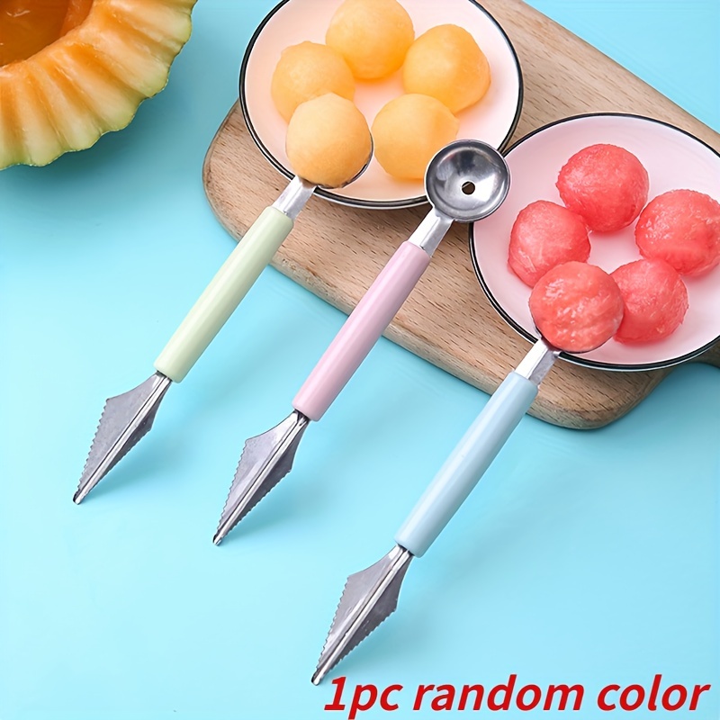 2pcs/set Random Color PP Melon Scoop, Two Tone Melon Baller For Kitchen