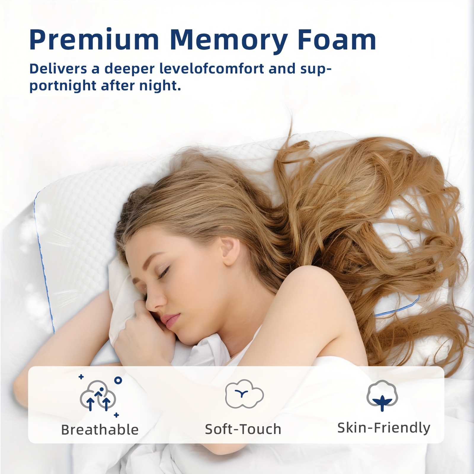 Standard Memory Foam Pillow Side Sleeper Pillow Firm Pillow - Temu