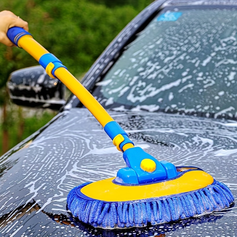 Car Telescoping Long Handle Chenille Broom 360 Degree Rotatable Car Wash Mop  Brush Head Towel Kits For Car Cleaning Tools - Temu