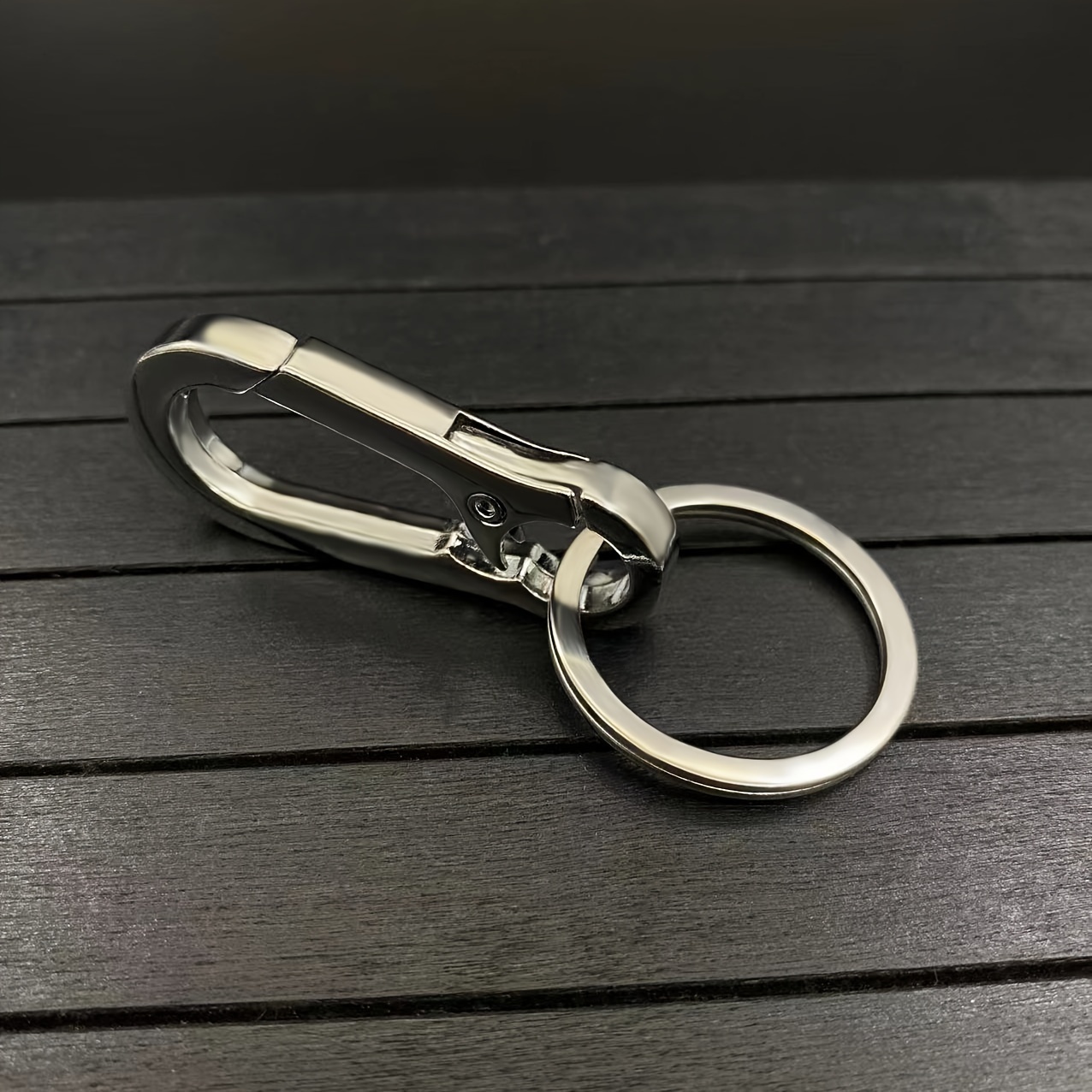 1pc Glossy Key Chain Metal D Ring Keychain Hanging Buckle Car Key Holder Openable Bag Belt Strap Buckle Dog Chain D Shape Horseshoe Keyring,Temu