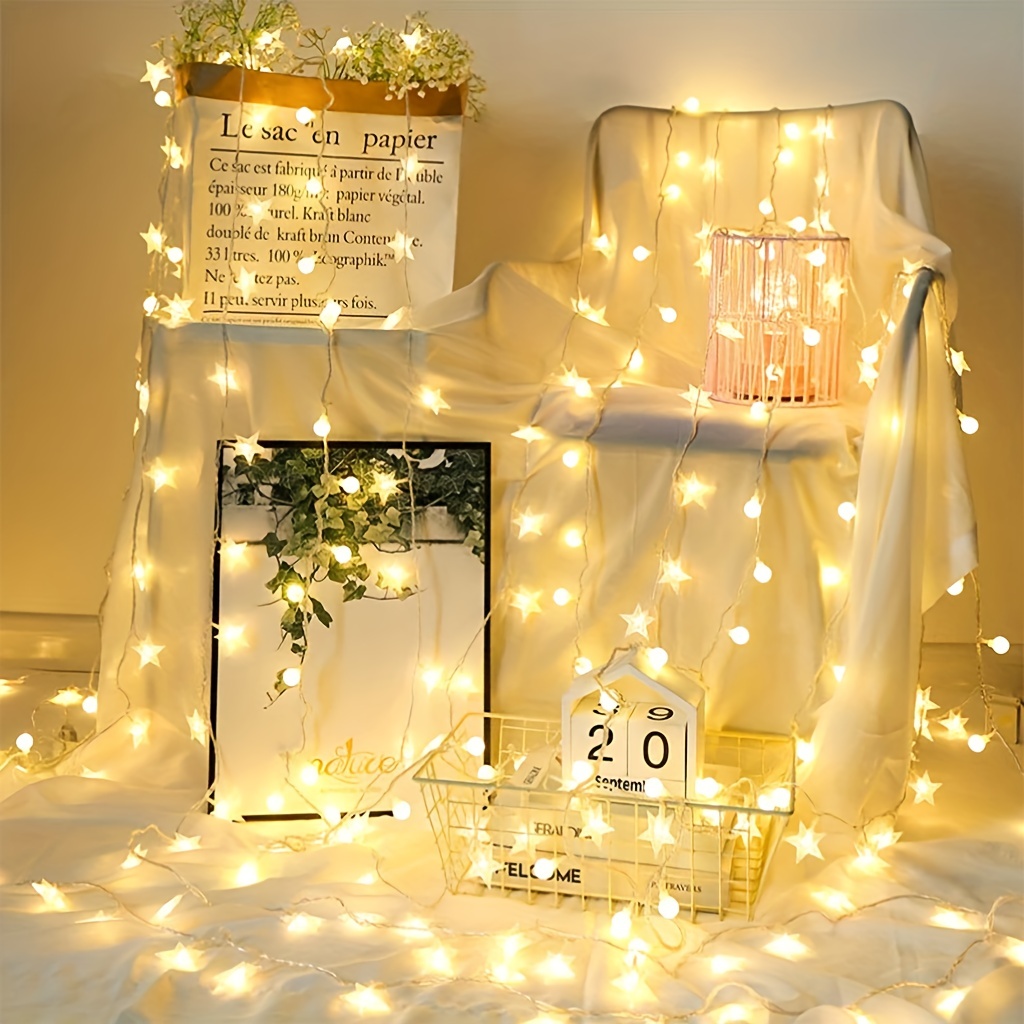 CreativeArrowy Star String Lights Garland Wedding Garden Decoration EU/US  Plug Warm White Fairy Lamp With Remote Control LED Christmas 