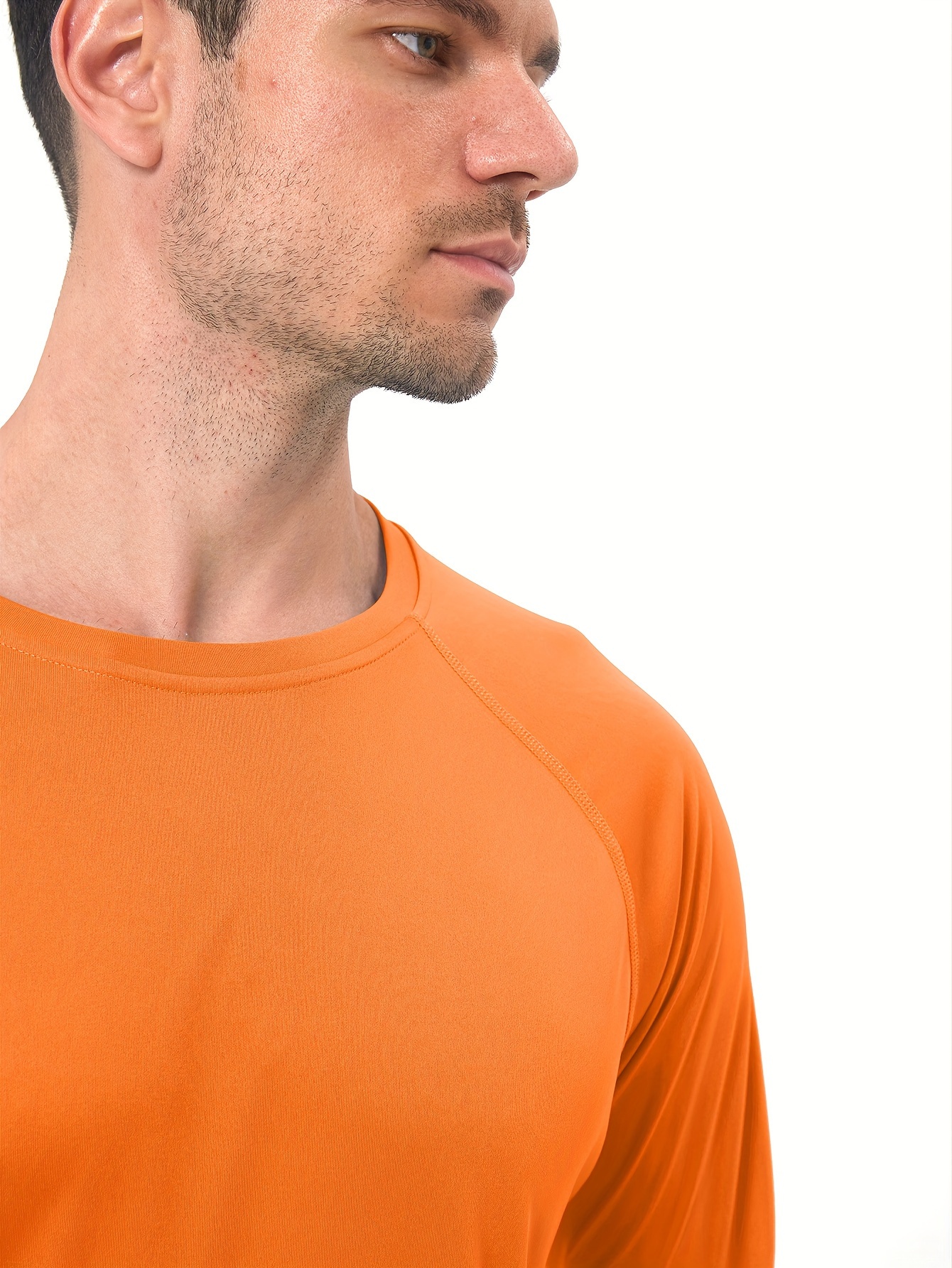  UPF 50+ Rash Guard For Men Swim Shirts For Men UV Sun  Protection Fishing Shirts For Men Long Sleeve Sun Shirts Orange