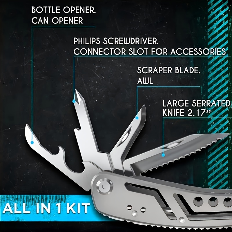 Multitool 24-in-1 with Mini Tools Knife Pliers and 11 Bits - Multi Tool All  in One Multi Function Gear for Men Best Multi-tool Kit for Work EDC Camping  Backpacking Survival - Great