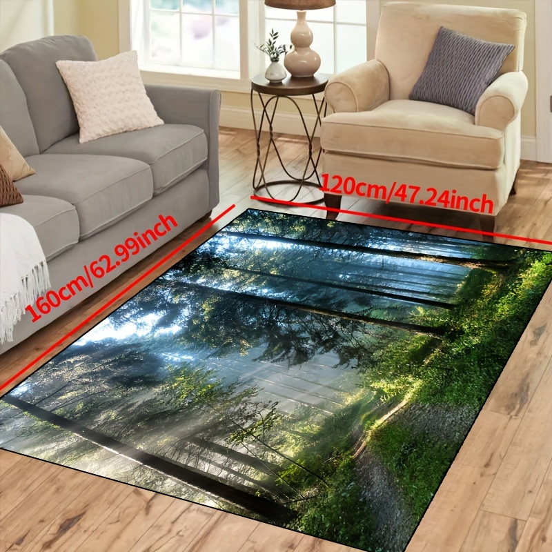 Forest Beautiful Print Non slip Resistant Rug Machine - Temu