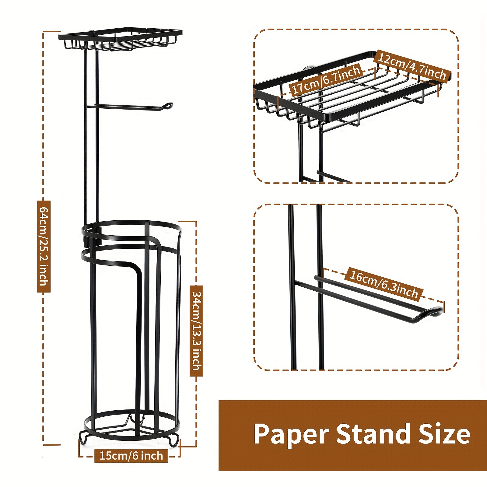 Toilet Paper Holder Stand, Tissue Paper Roll Storage Rack With Basket,  Bathroom Free Standing Toilet Paper Roll Holder, Tissue Storage Holder With  Shelf And Reserve, Bathroom Accessories - Temu