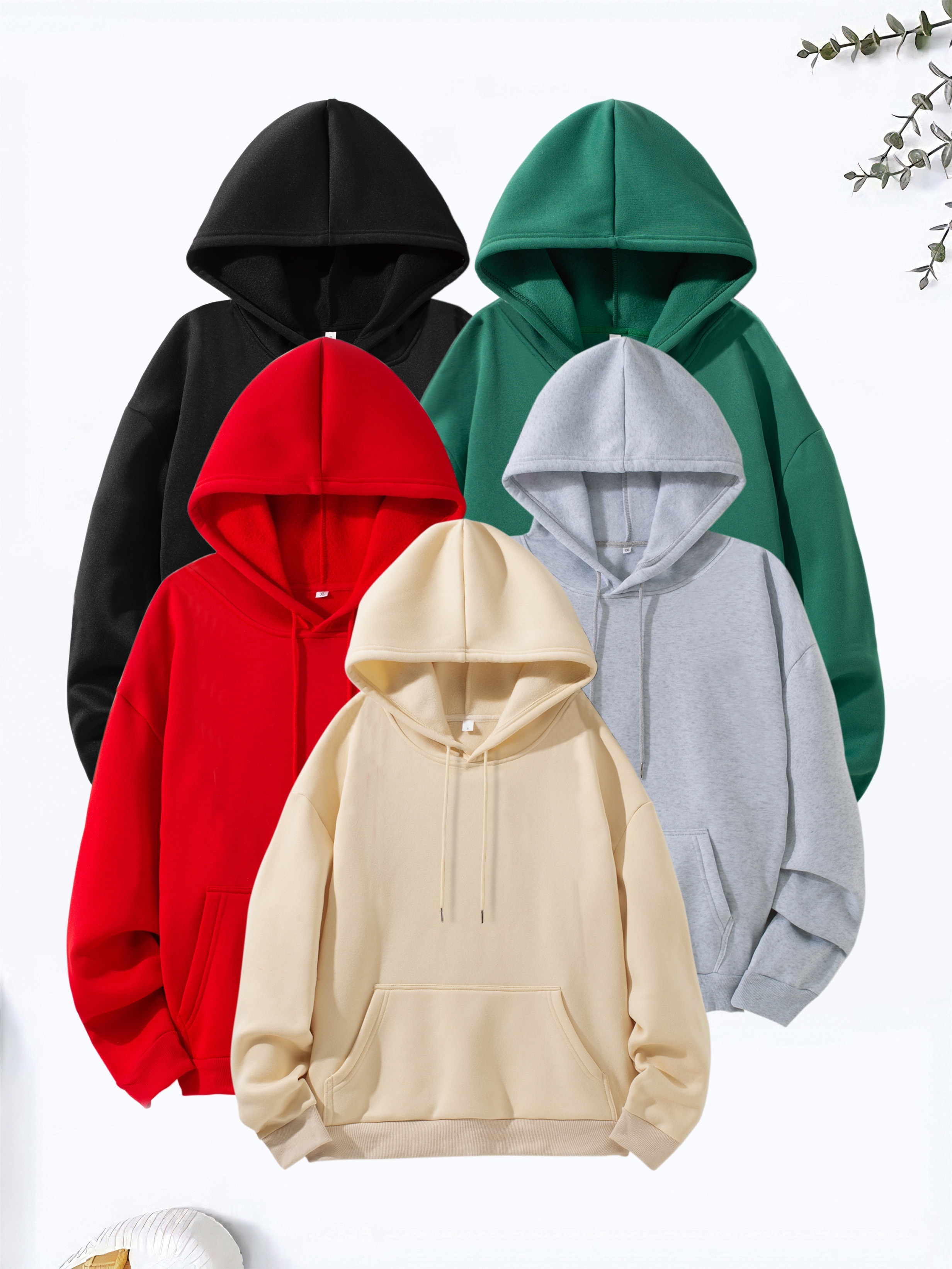 Women's Oversized Ripped Sweatshirts Pocket Hooded Pullover Sweatshirt  Solid Loose Trendy Hoodies