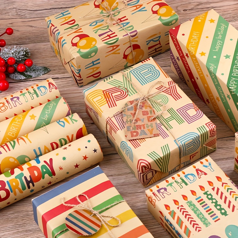 Wrapping Paper Sheets Kraft Gift Wrapping Paper For Birthday - Temu