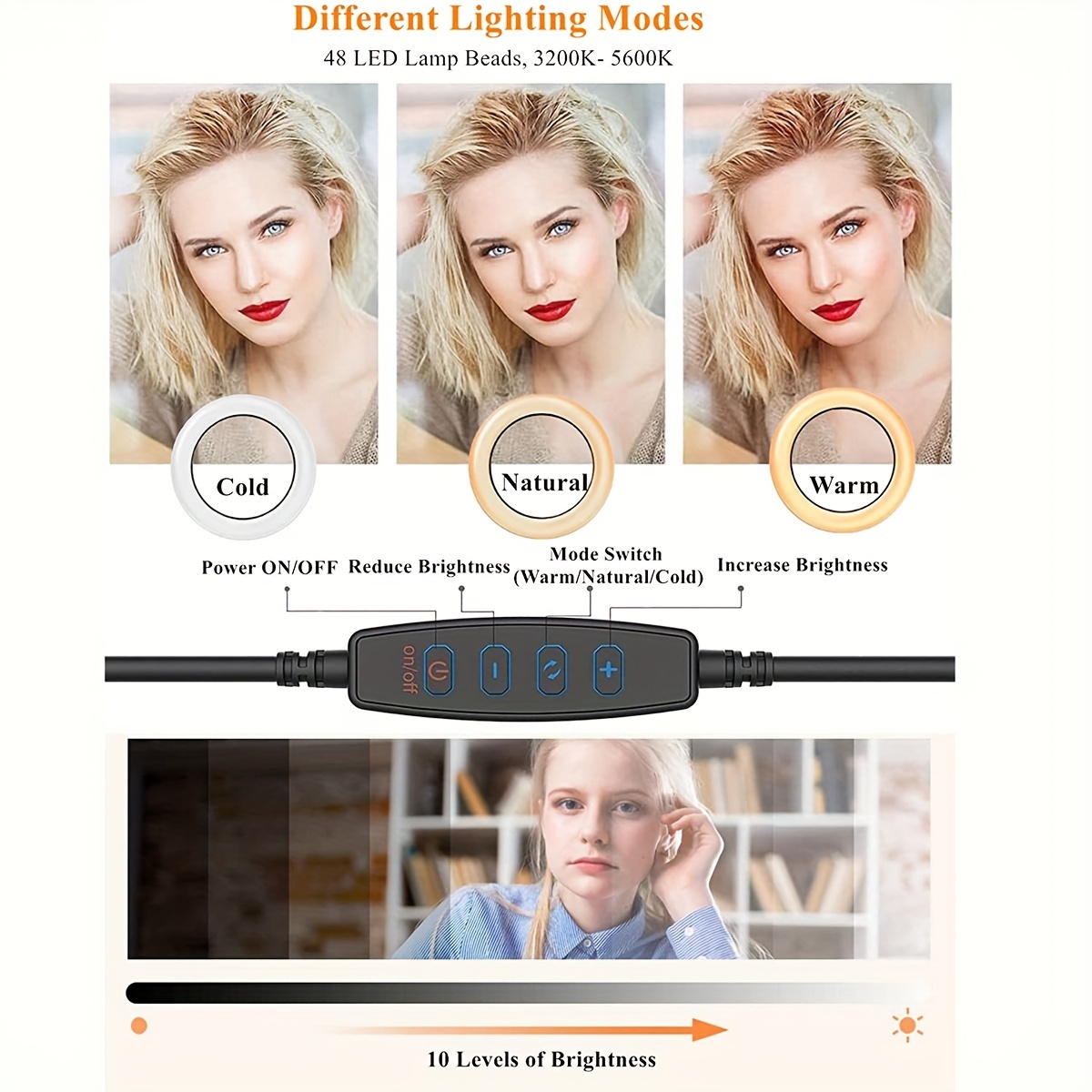 1pc 6 Pollici Selfie Ring Light Computer Portatile Desktop - Temu Italy