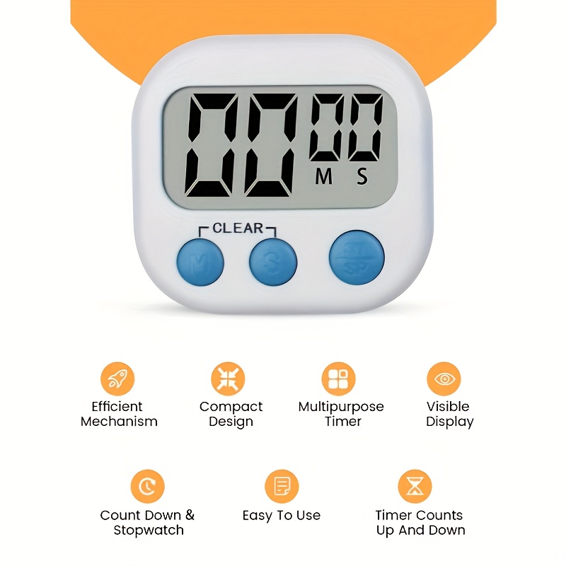 Timer Waterproof Digital Kitchen Timer Alarm Clock For - Temu