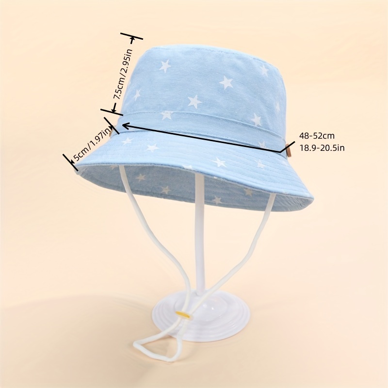 Kids Bucket Hat Cartoon Print Adjustable Drawstring Sun Hat - Temu