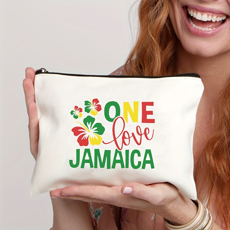 

1pc Jamaica Gifts For Women, Jamaica Vacation Cosmetic Bag, Jamaica Makeup Pouch, Jamaican Souvenirs Travel Bag