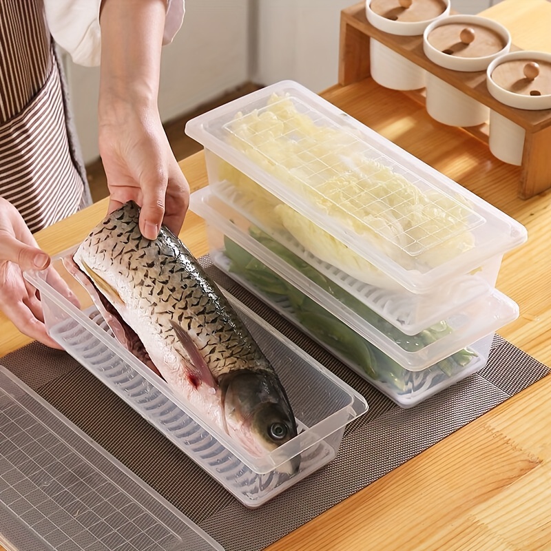 Fruit Vegetable Storage Containers For Fridge Draining Fresh - Temu