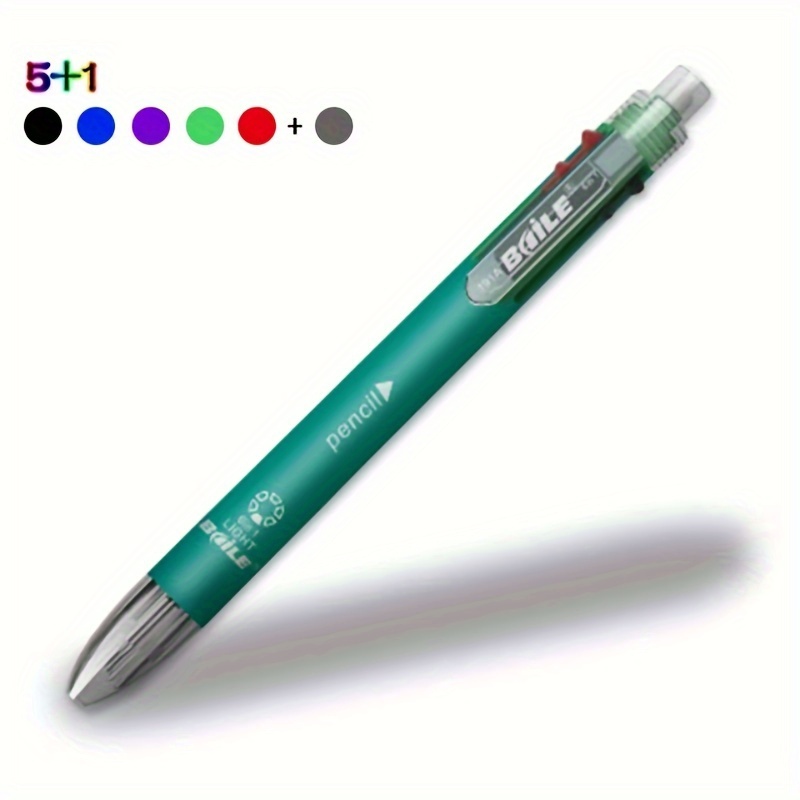 Stylo à bille multicolore 1pc, stylo multicolore 6 en 1, stylo