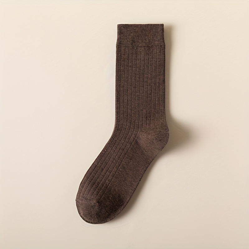 Men's Solid Casual Mid-calf Socks for Business Wear