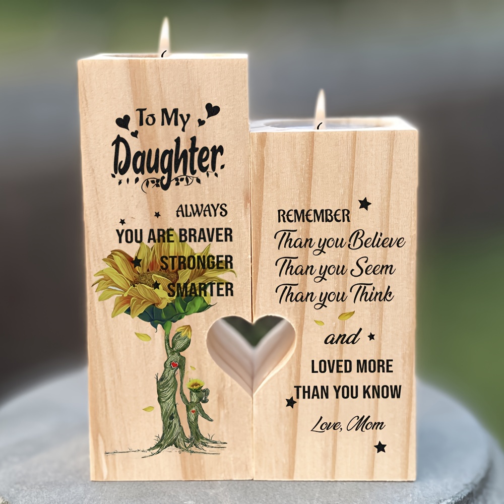 Candle Holder, Daughter Gift From Mom Heart Candlestick(without Candles),  For Centerpiece, Candlelight Dinner Photo Props, Wedding Anniversary  Birthday Atmosphere Decor, Table Living Room Home Decor, Christmas New Year  Decor - Temu