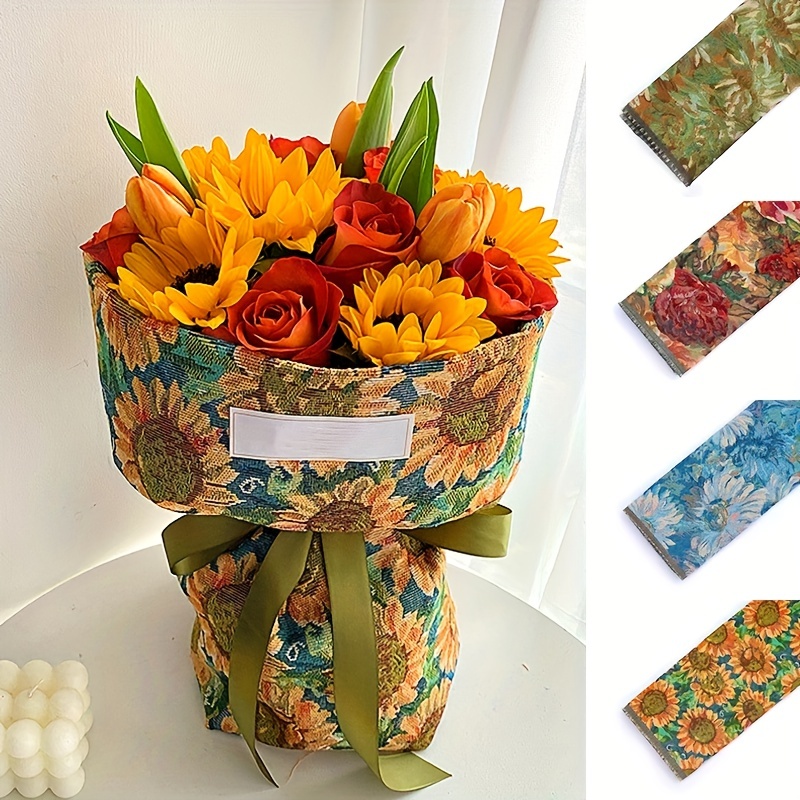 2 Sheets DIY Flower Bouquet Wrapping Paper Wrinkled Wavy Net Mesh