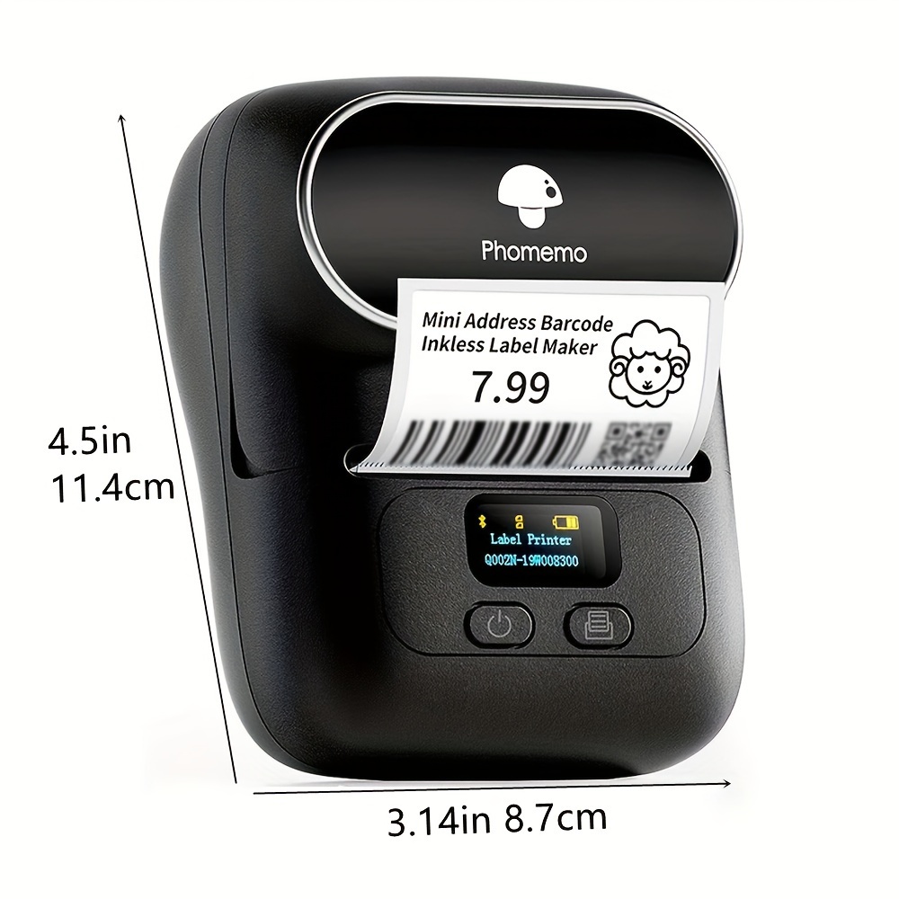 Phomemo M110 Label Maker- Portable Mini Bluetooth Thermal Label Printer  Apply to Labeling, Office, Cable, Retail, Barcode and More, Compatible with