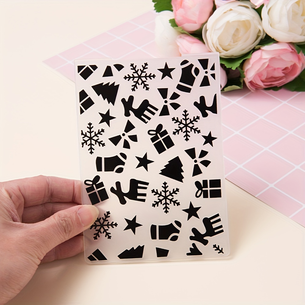 Plastic 3d Christmas Gifts Embossing Folders Template For - Temu