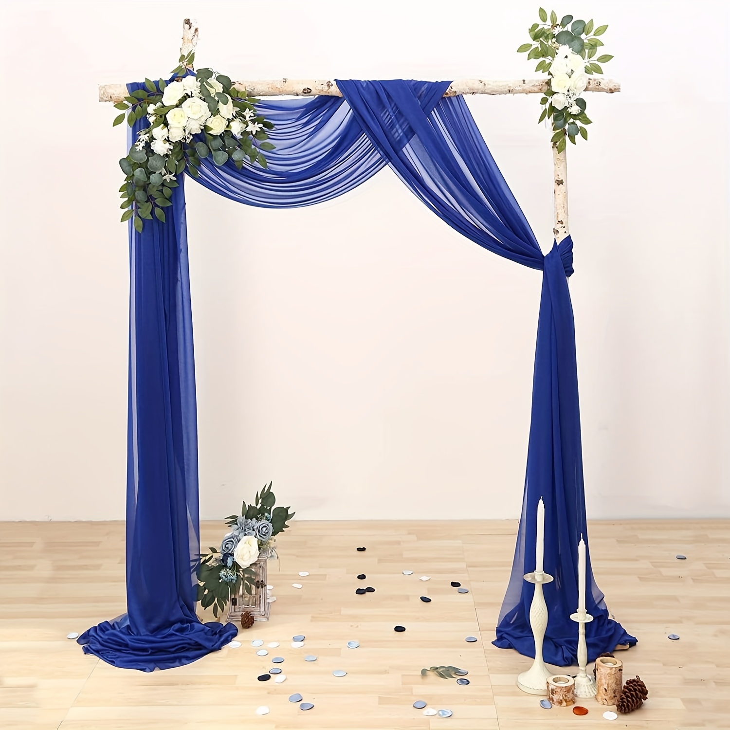 Wedding Arch Draping Fabric Blue Chiffon Fabric Drapery - Temu Poland