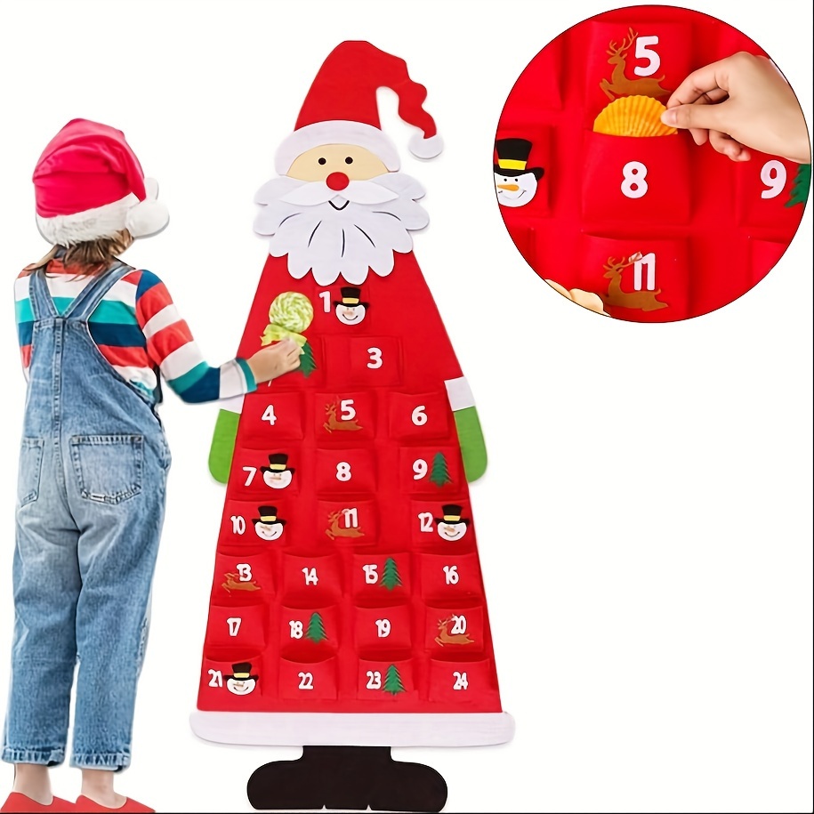 Christmas Countdown Calendar Pendant, Cartoon Old Man House Non-woven  Christmas Tree Felt Calendar, Wall Calendar - Temu