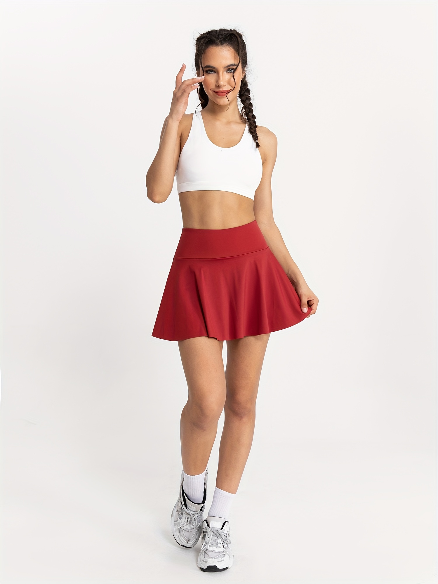 Burgundy A-Line Side Pocket Style Athletic Skirt with Built-in Legging –  The Skirt Lady