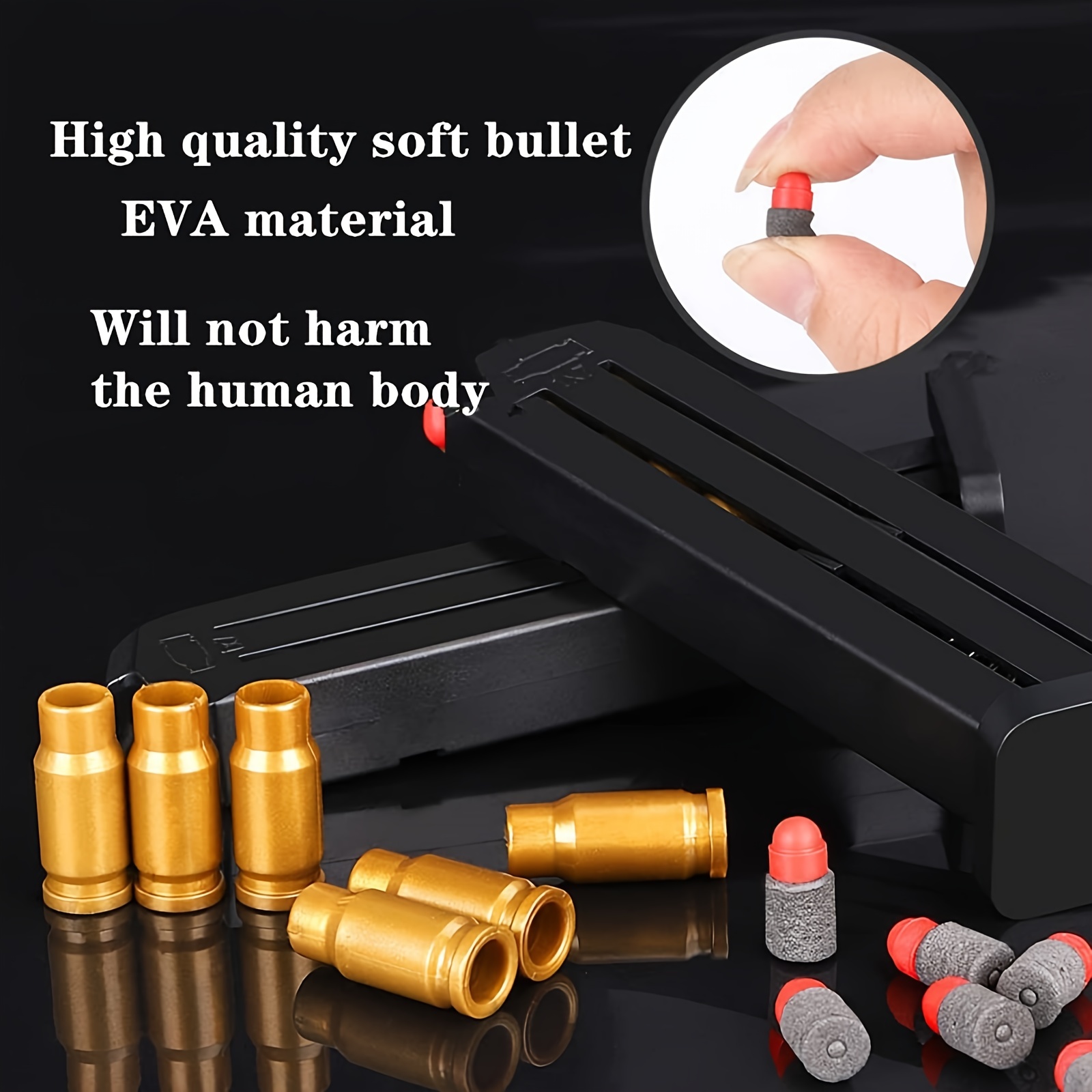 Shooting Game Toy For Kids Herobaby Soft Foam Bullet Blaster Toy Plastic Cartridge Case Soft Bullet Can Be Reused Manual Reloading Automatic Ejection Of Bullet Cases For 14 Kids Gift