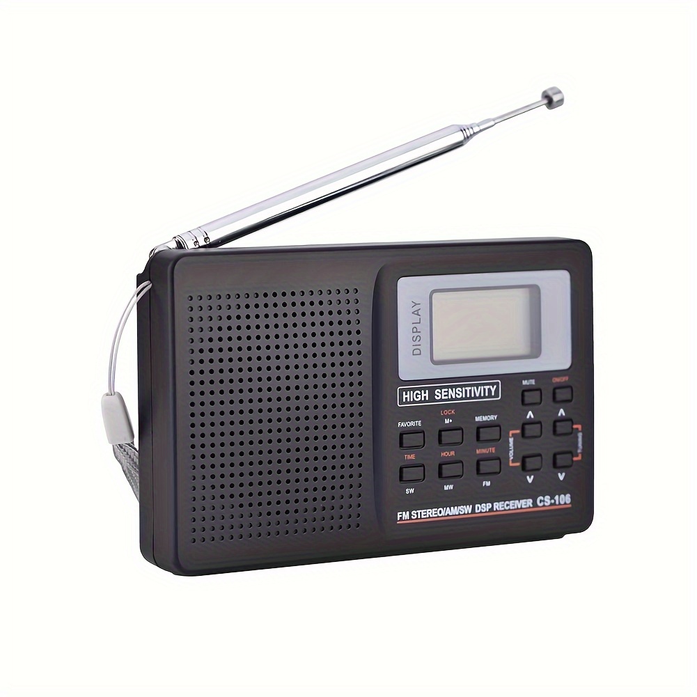 Radio pequeña de bolsillo, mini radio personal AM FM portátil de  sintonización digital con la mejor recepción, auriculares, cordón y batería
