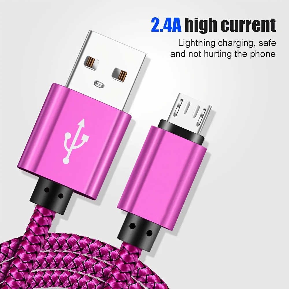 Cable USB tipo C de carga rápida, pack Sweguard de 2 unidades (6.6 pies de  largo), cable para cargador USB-A a USB-C, cable trenzado de nailon para
