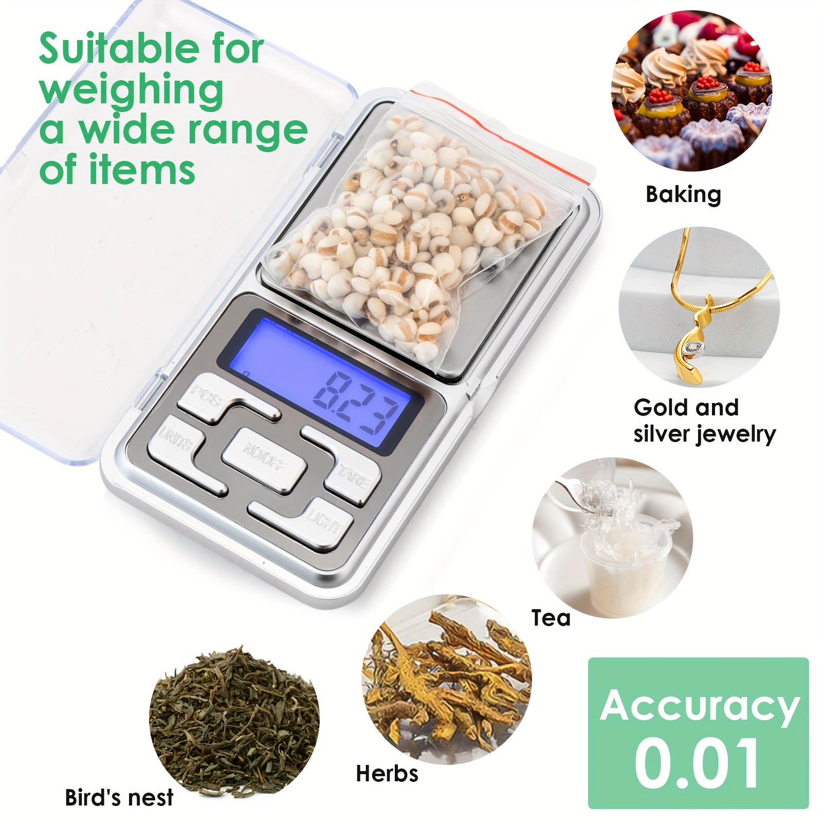 Digital Weight Scale Kitchen Jewelry Gold Grain Food MiniSize Gram